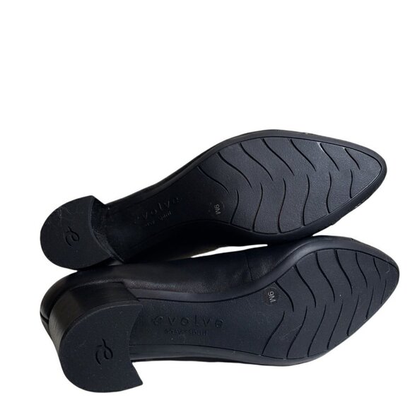 Easy Spirit Womens Black Leather Almond Toe Slip On Pump Block Heels Shoes Sz 9M - Picture 6 of 9